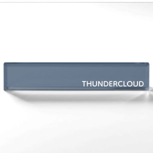 Blauer Graue Farbe von Thundercloud Namensplakette