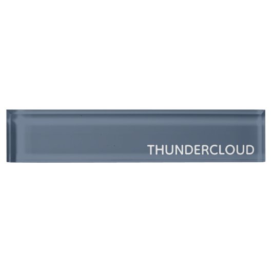 Blauer Graue Farbe von Thundercloud Namensplakette (Vorderseite)