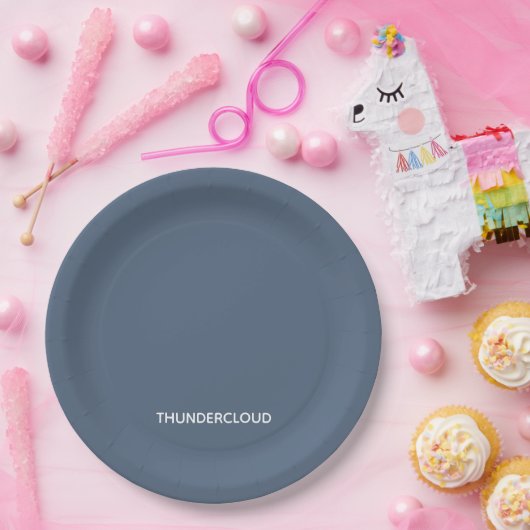 Blauer Graue Farbe von Thundercloud Pappteller (Party)
