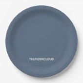Blauer Graue Farbe von Thundercloud Pappteller (Vorderseite)