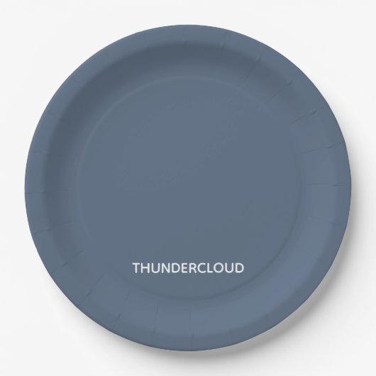 Blauer Graue Farbe von Thundercloud Pappteller (Vorderseite)