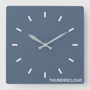 Blauer Graue Farbe von Thundercloud Quadratische Wanduhr