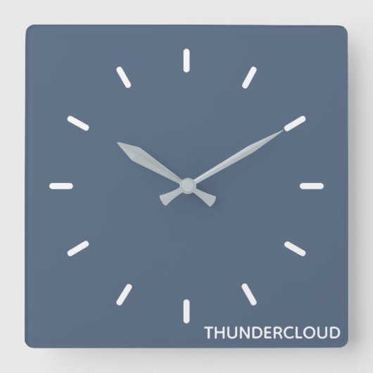 Blauer Graue Farbe von Thundercloud Quadratische Wanduhr (Vorderseite)