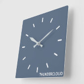Blauer Graue Farbe von Thundercloud Quadratische Wanduhr (Winkel)