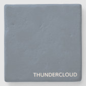 Blauer Graue Farbe von Thundercloud Steinuntersetzer (Vorderseite)