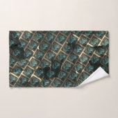 Blauer grauer Backstein-Effekt unter dunkler Stell Badhandtuch Set (Handtuch)