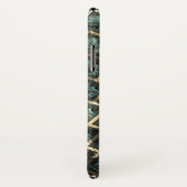 Blauer grauer Backstein-Effekt unter dunkler Stell Case-Mate iPhone Hülle (Hinten/Rechts)