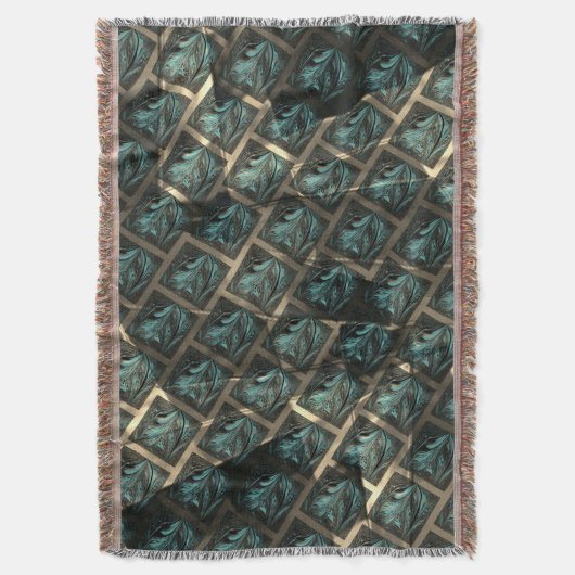 Blauer grauer Backstein-Effekt unter dunkler Stell Decke (Vorderseite Vertikal)