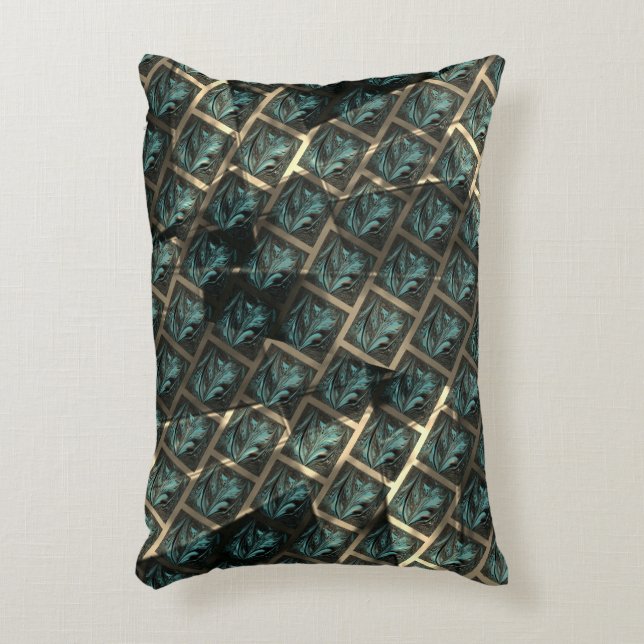 Blauer grauer Backstein-Effekt unter dunkler Stell Dekokissen (Vorderseite(Vertikal))