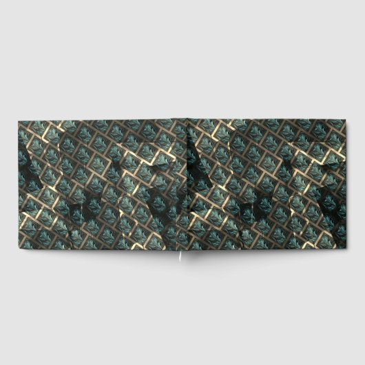 Blauer grauer Backstein-Effekt unter dunkler Stell Gästebuch (Voll)