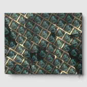 Blauer grauer Backstein-Effekt unter dunkler Stell Gästebuch (Rückseite)