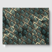 Blauer grauer Backstein-Effekt unter dunkler Stell Gästebuch (Vorderseite)