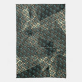 Blauer grauer Backstein-Effekt unter dunkler Stell Geschirrtuch (Vertikal)