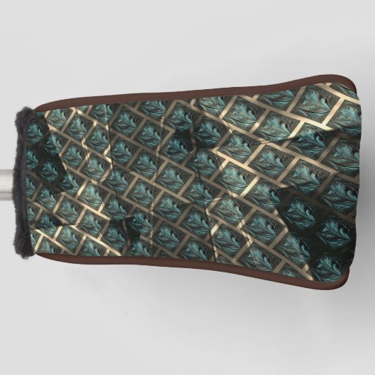 Blauer grauer Backstein-Effekt unter dunkler Stell Golf Headcover (Vorderseite)