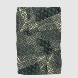 Blauer grauer Backstein-Effekt unter dunkler Stell Golfhandtuch