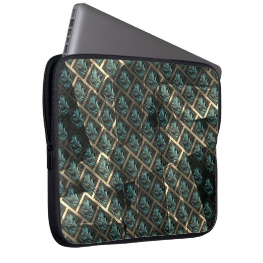 Blauer grauer Backstein-Effekt unter dunkler Stell Laptopschutzhülle (Vorne Rechts)