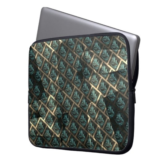 Blauer grauer Backstein-Effekt unter dunkler Stell Laptopschutzhülle (Vorderseite Links)