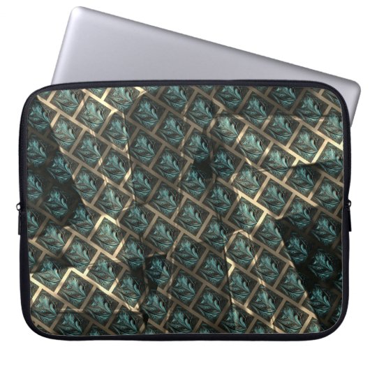 Blauer grauer Backstein-Effekt unter dunkler Stell Laptopschutzhülle (Vorderseite)