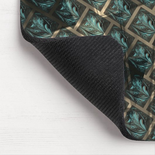 Blauer grauer Backstein-Effekt unter dunkler Stell Mousepad (Ecke)