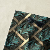 Blauer grauer Backstein-Effekt unter dunkler Stell Strandtuch (Beispiel)