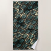 Blauer grauer Backstein-Effekt unter dunkler Stell Strandtuch (Vorderseite)