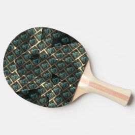 Blauer grauer Backstein-Effekt unter dunkler Stell Tischtennis Schläger