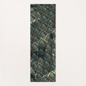 Blauer grauer Backstein-Effekt unter dunkler Stell Yogamatte (Vorderseite)