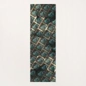 Blauer grauer Backstein-Effekt unter dunkler Stell Yogamatte (Rückseite)