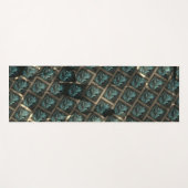 Blauer grauer Backstein-Effekt unter dunkler Stell Yogamatte (Vorderseite (Horizontal))