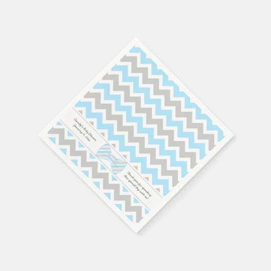 Blauer grauer Bug Krawatte Kinderdusche HINZUFÜGEN Serviette (Ecke)