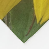 Blauer Grauer Bulldog Welpe und Sonnenblume Fleecedecke (Ecke)