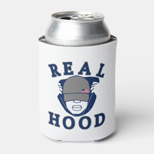 blauer Grauer ECHTER HOOD TYP IN HOODIE Dosenkühler (Kanne Vorderseite)