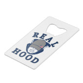 blauer Grauer ECHTER HOOD TYP IN HOODIE Geldbeutel Flaschenöffner (Rückseite Schrägansicht)