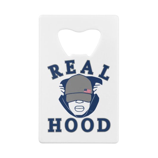 blauer Grauer ECHTER HOOD TYP IN HOODIE Geldbeutel Flaschenöffner (Rückseite)