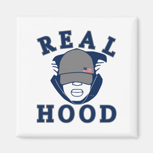 blauer Grauer ECHTER HOOD TYP IN HOODIE Magnet (Vorne)