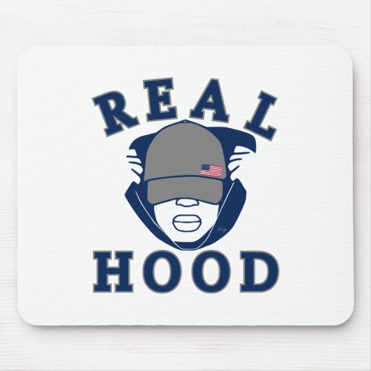 blauer Grauer ECHTER HOOD TYP IN HOODIE Mousepad (Vorne)