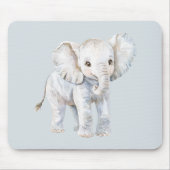 Blauer Grauer Elefant Mousepad (Vorne)