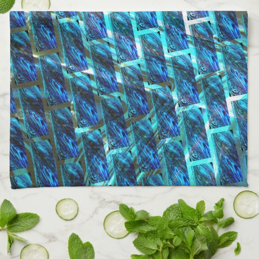 Blauer grauer, gerber oder gelber Ziegeleffekt Geschirrtuch (Gefaltet)