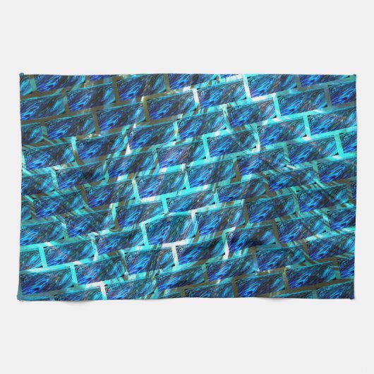 Blauer grauer, gerber oder gelber Ziegeleffekt Geschirrtuch (Horizontal)