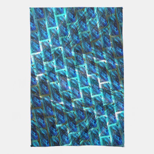 Blauer grauer, gerber oder gelber Ziegeleffekt Geschirrtuch (Vertikal)