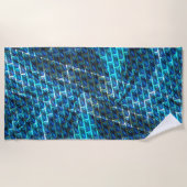 Blauer grauer, gerber oder gelber Ziegeleffekt Strandtuch (Vorderseite)