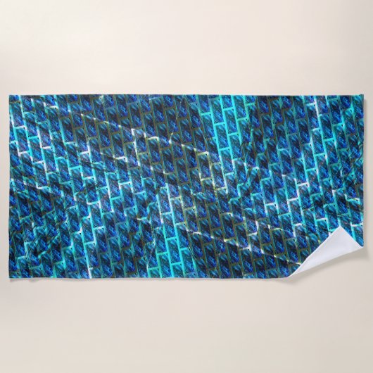 Blauer grauer, gerber oder gelber Ziegeleffekt Strandtuch (Vorderseite)