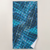 Blauer grauer, gerber oder gelber Ziegeleffekt Strandtuch (Vorderseite)