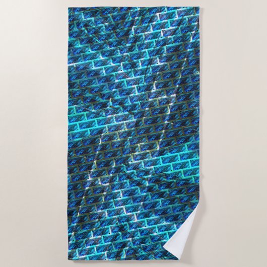 Blauer grauer, gerber oder gelber Ziegeleffekt Strandtuch (Vorderseite)