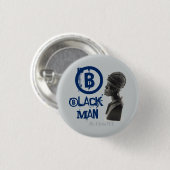 Blauer/grauer Knopf des schwarzen Mannes Button (Vorne & Hinten)