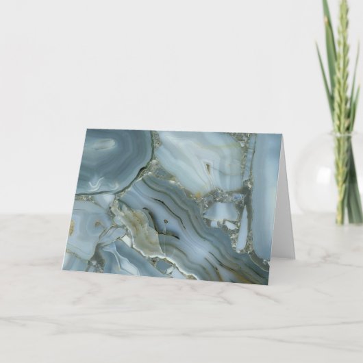 Blauer grauer Marmor mit goldener Venenleere im In Dankeskarte (Vorderseite)