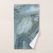 Blauer grauer Marmor mit Goldvene Badhandtuch Set (Handtuch)