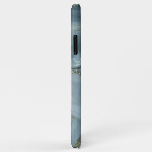 Blauer grauer Marmor mit Goldvene Case-Mate iPhone Hülle (Hinten/Rechts)