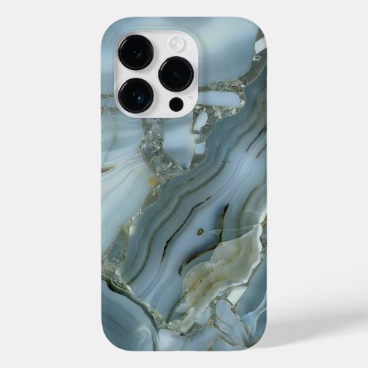 Blauer grauer Marmor mit Goldvene Case-Mate iPhone Hülle (Rückseite)