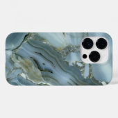 Blauer grauer Marmor mit Goldvene Case-Mate iPhone Hülle (Rückseite (Horizontal))